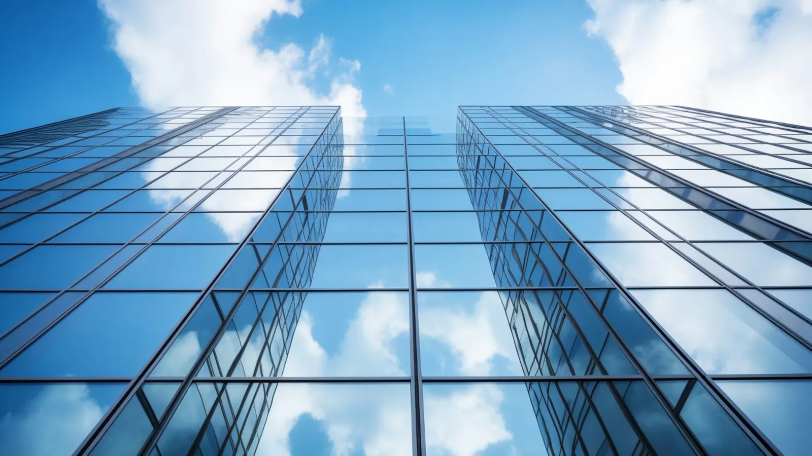 Glass office towers reflecting a blue sky, legal guides for companies doing business in Mexico